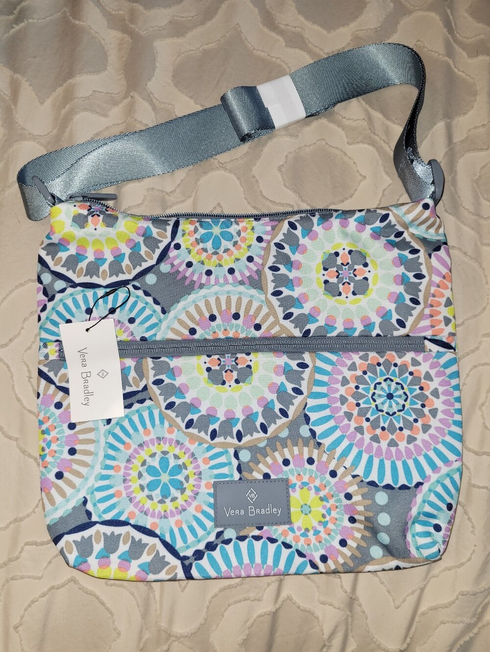 Vera Bradley Gray Multicolor Pastel Medallion Lighten Up Hipster